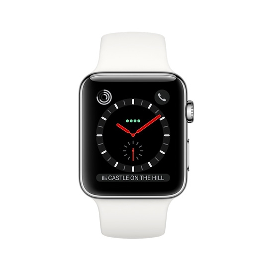 Смарт Часы Apple Watch Series 3 + LTE 38mm Stainless Steel Case with Soft White Sport Band - цена, характеристики, отзывы, рассрочка, фото 2