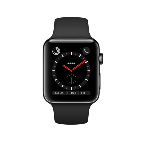 Смарт Годинник Apple Watch Series 3 + LTE 38mm Space Black Stainless Steel Case with Black Sport Band - ціна, характеристики, відгуки, розстрочка, фото 3