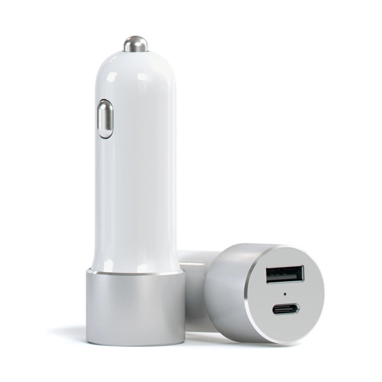 Автомобильное зарядное устройство Satechi USB Car Charger with Type C Silver