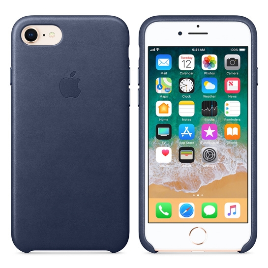 Чехол Apple Leather Case for iPhone 8 Midnight Blue - цена, характеристики, отзывы, рассрочка, фото 2