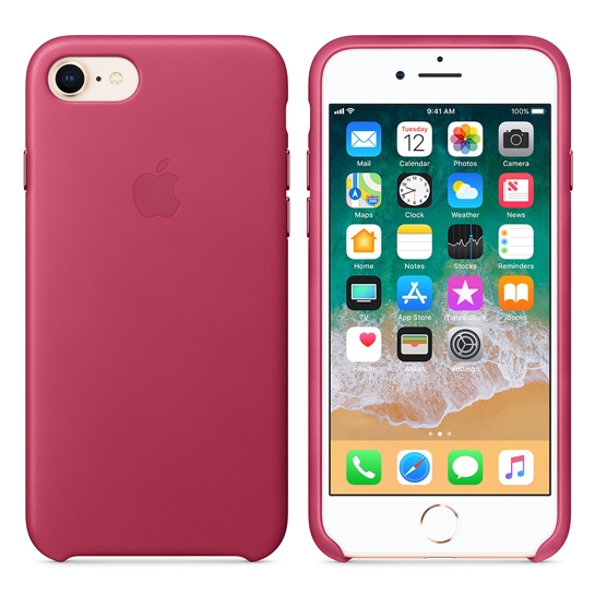 Чехол Apple Leather Case for iPhone 8 Pink Fuchsia - цена, характеристики, отзывы, рассрочка, фото 2