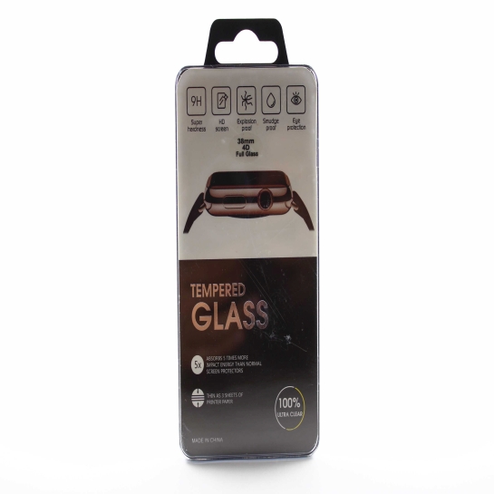 Скло Tempered Glass Full Glue 3D for Apple Watch 38mm Black - ціна, характеристики, відгуки, розстрочка, фото 2