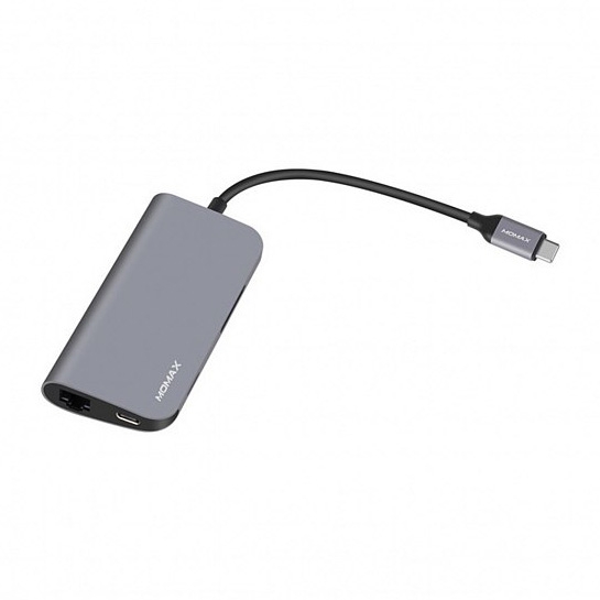 USB-хаб Momax OneLink 8 in 1 Type-C Hub Grey* - ціна, характеристики, відгуки, розстрочка, фото 2