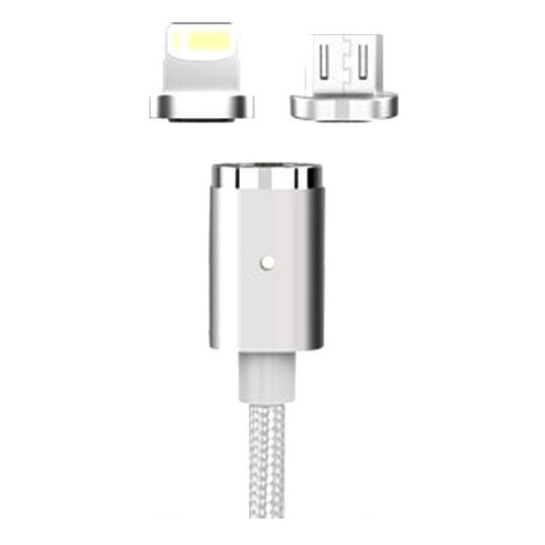 Кабель Wsken USB Cable to Lightning/microUSB Mini 2 Metal Magnetic with 2 plug 1m Silver - цена, характеристики, отзывы, рассрочка, фото 4