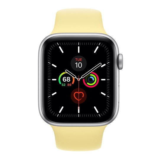 Смарт-часы Apple Watch Series 5 44mm Silver Aluminum Case with Lemon Cream Sport Band - цена, характеристики, отзывы, рассрочка, фото 3