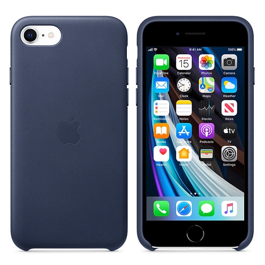 Чохол Apple Leather Case for iPhone SE 2020 Midnight Blue - ціна, характеристики, відгуки, розстрочка, фото 4