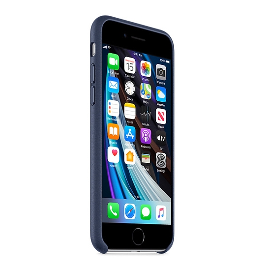 Чехол Apple Leather Case for iPhone SE 2020 Midnight Blue - цена, характеристики, отзывы, рассрочка, фото 6