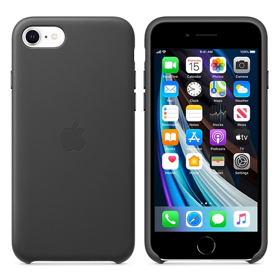 Чохол Apple Leather Case for iPhone SE 2020 Black - ціна, характеристики, відгуки, розстрочка, фото 4