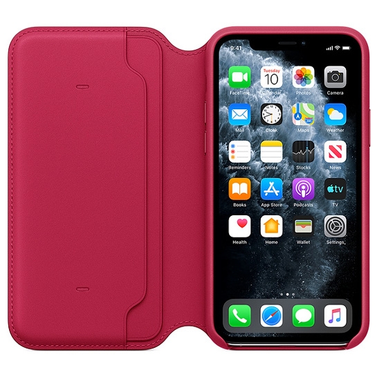 Чехол Apple Leather Folio for iPhone 11 Pro Raspberry - цена, характеристики, отзывы, рассрочка, фото 3