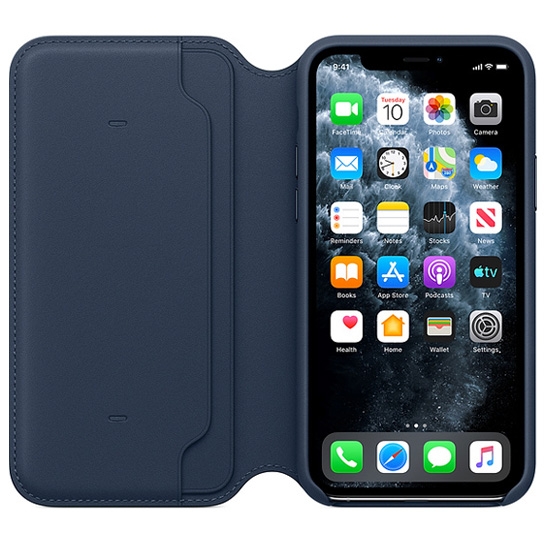 Чехол Apple Leather Folio for iPhone 11 Pro Deep Sea Blue - цена, характеристики, отзывы, рассрочка, фото 3