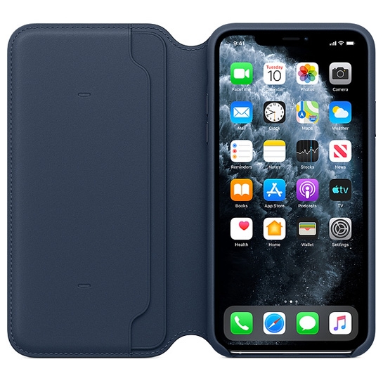 Чехол Apple Leather Folio for iPhone 11 Pro Max Deep Sea Blue - цена, характеристики, отзывы, рассрочка, фото 3
