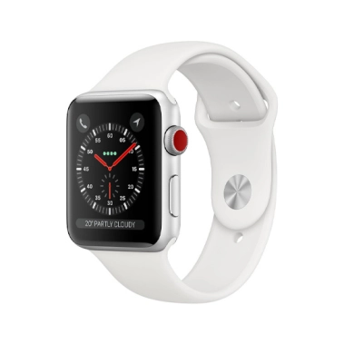 Смарт Годинник Apple Watch Series 3 + LTE 38mm Silver Aluminum Case with White Sport Band - цена, характеристики, отзывы, рассрочка, фото 1