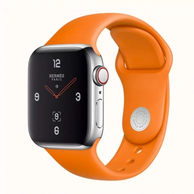 Смарт-часы Apple Watch Hermes Series 4 + LTE 44mm Stainless Steel Case with Orange Sport Band - цена, характеристики, отзывы, рассрочка, фото 1