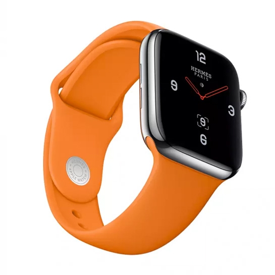 Смарт-часы Apple Watch Hermes Series 4 + LTE 44mm Stainless Steel Case with Orange Sport Band - цена, характеристики, отзывы, рассрочка, фото 2