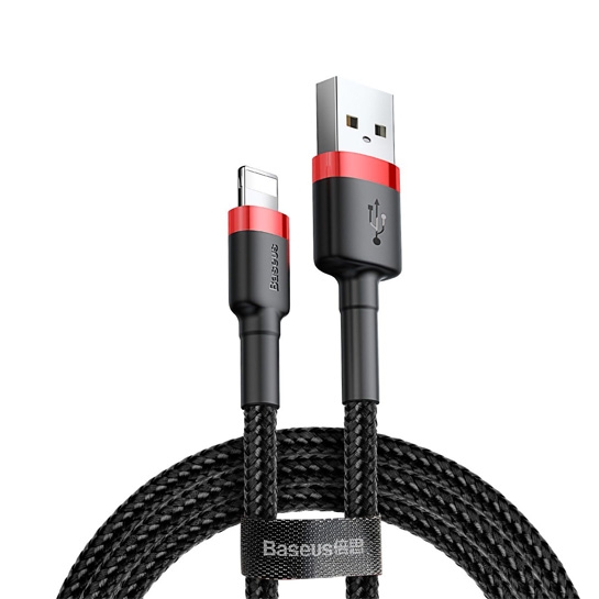 Кабель Baseus Kevlar-Series Lightning to USB Cable Red/Black - ціна, характеристики, відгуки, розстрочка, фото 3
