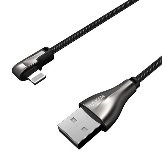 Кабель Wsken Diamond Lightning to USB Cable L-Type (1.2m) Black - ціна, характеристики, відгуки, розстрочка, фото 2