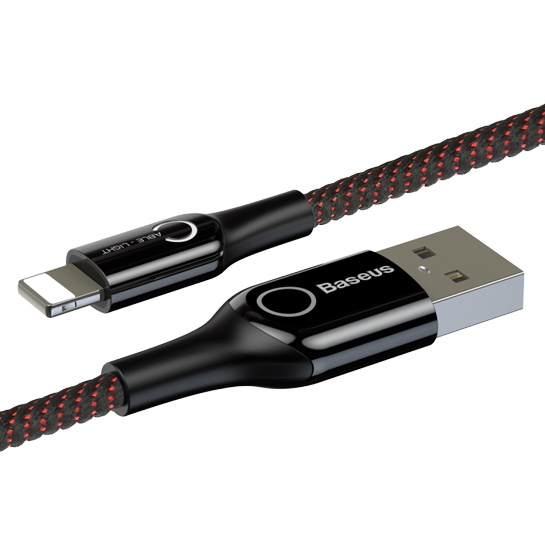 Кабель Baseus C-Shaped Light Intelligent Power-off Lightning to USB Cable Black - ціна, характеристики, відгуки, розстрочка, фото 3