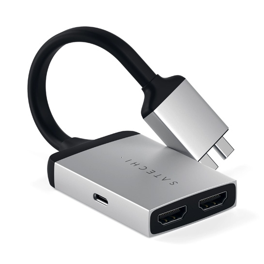 Перехідник Satechi Aluminum Type-C Dual HDMI Adapter Silver - цена, характеристики, отзывы, рассрочка, фото 1