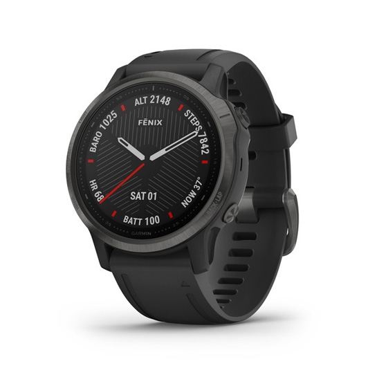 Спортивные часы Garmin Fenix 6S Carbon Gray DLC with Black Band - цена, характеристики, отзывы, рассрочка, фото 1