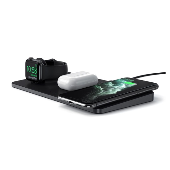 Бездротовий зарядний пристрій Satechi Trio Wireless Charging Pad Space Grey - ціна, характеристики, відгуки, розстрочка, фото 3