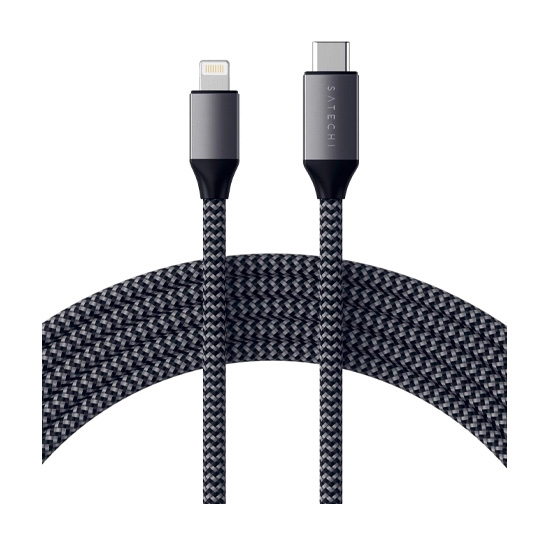 Кабель Satechi Cable USB-C to Lightning Space Gray (1.8 m) - ціна, характеристики, відгуки, розстрочка, фото 1