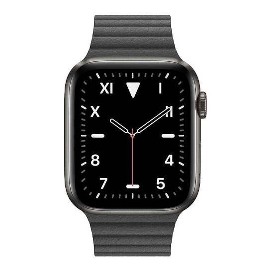 Смарт-годинник Apple Watch Edition Series 5+LTE 44mm Space Black Titanium Case with Black Leather Loop - ціна, характеристики, відгуки, розстрочка, фото 3
