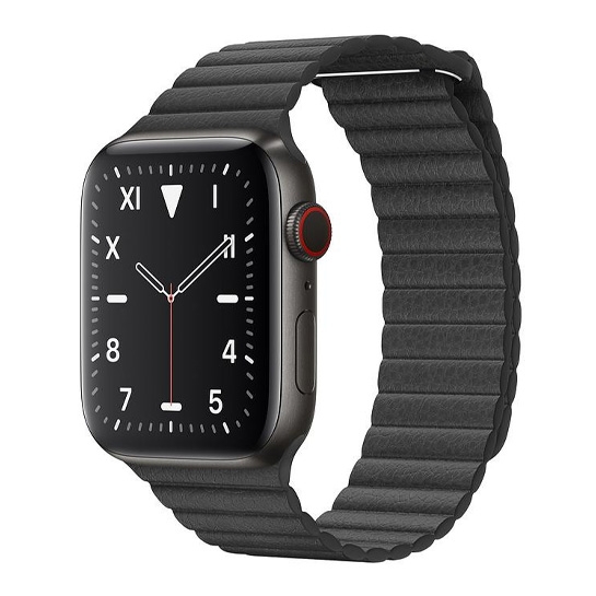 Смарт-годинник Apple Watch Edition Series 5+LTE 44mm Space Black Titanium Case with Black Leather Loop - ціна, характеристики, відгуки, розстрочка, фото 1