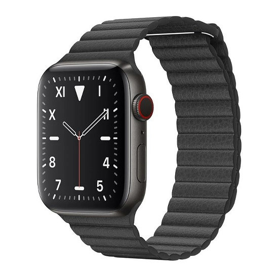 Смарт-часы Apple Watch Edition Series 5+LTE 44mm Space Black Titanium Case with Black Leather Loop