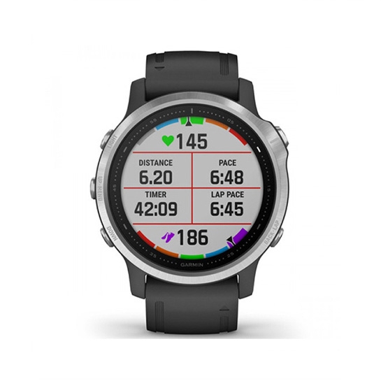 Спортивний годинник Garmin Fenix 6S Silver with Black Band - ціна, характеристики, відгуки, розстрочка, фото 2
