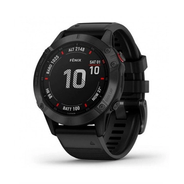 Спортивний годинник Garmin Fenix 6 Pro Black with Black Band - цена, характеристики, отзывы, рассрочка, фото 1