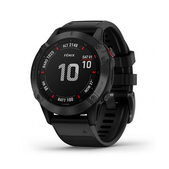 Спортивные часы Garmin Fenix 6 Pro Black with Black Band - цена, характеристики, отзывы, рассрочка, фото 1
