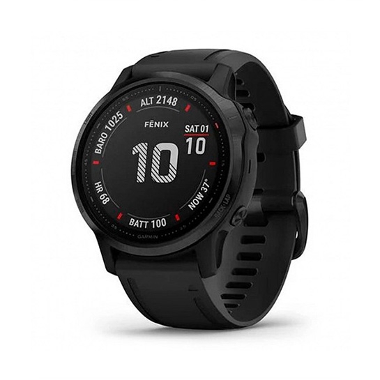 Спортивний годинник Garmin Fenix 6S Pro Black with Black Band - ціна, характеристики, відгуки, розстрочка, фото 1