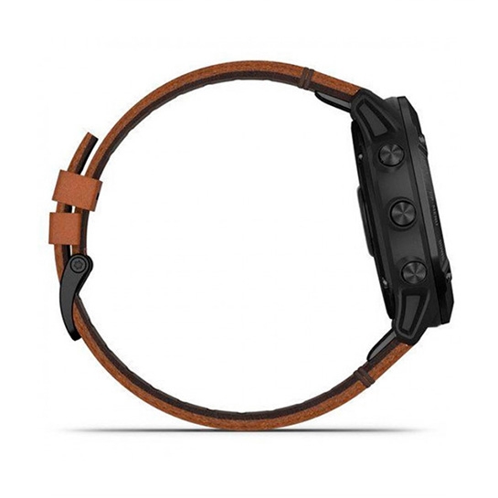 Спортивные часы Garmin Fenix 6X Pro Sapphire Black DLC with Chestnut Leather Band - цена, характеристики, отзывы, рассрочка, фото 3