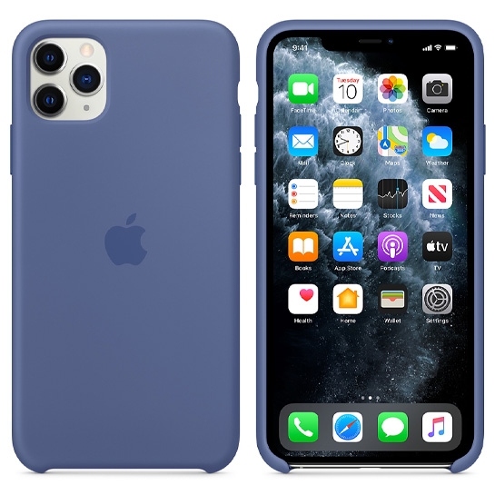 Чохол Apple Silicone Case for iPhone 11 Pro Max Linen Blue - ціна, характеристики, відгуки, розстрочка, фото 3