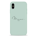 Чехол Pump Silicone Minimalistic Case for iPhone X/XS Meow Light Blue #