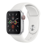 Б/У Смарт-годинник Apple Watch Series 5 + LTE 44mm Silver Aluminum Case with White Sport Band (Відмінний)
