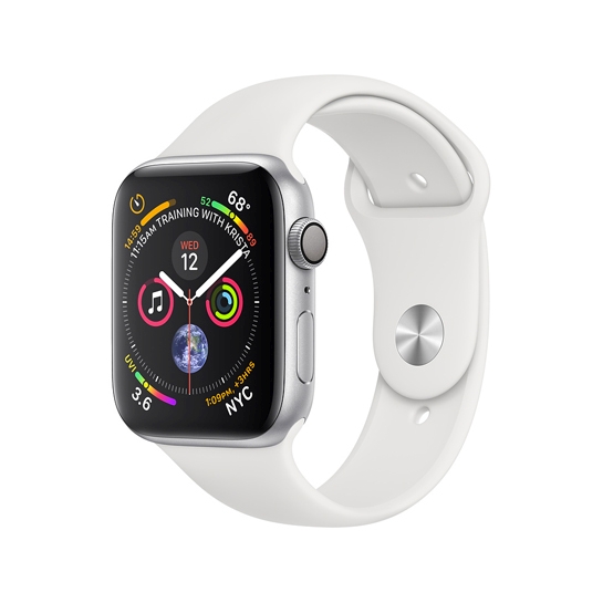 Б/У Смарт-часы Apple Watch Series 4 40mm Silver Aluminum Case with White Sport Band (Идеальное) - цена, характеристики, отзывы, рассрочка, фото 1