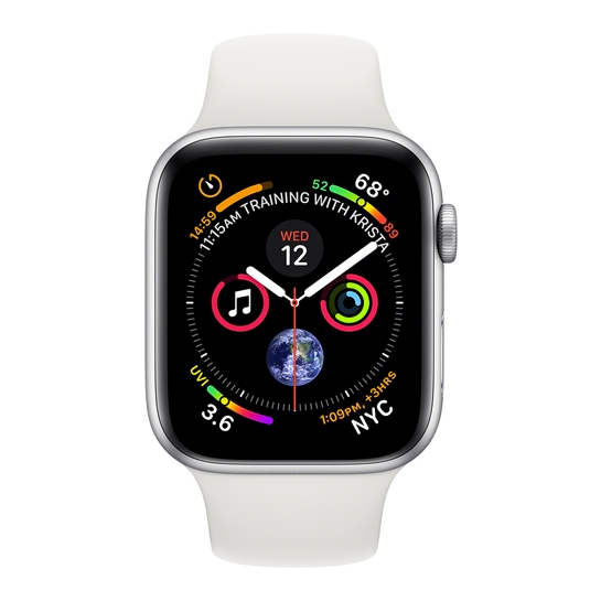 Б/У Смарт-годинник Apple Watch Series 4 44mm Silver Aluminum Case with White Sport Band (Ідеальний) - ціна, характеристики, відгуки, розстрочка, фото 2