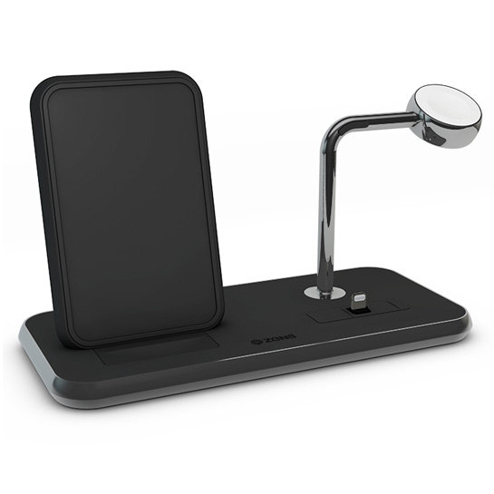 Беспроводное зарядное устройство ZENS Stand+Dock with Apple Watch Wireless Charger 20W Black - цена, характеристики, отзывы, рассрочка, фото 1
