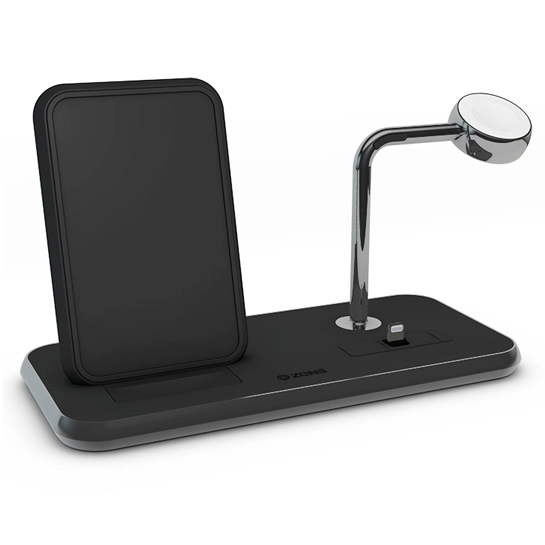 Беспроводное зарядное устройство ZENS Stand+Dock with Apple Watch Wireless Charger 20W Black