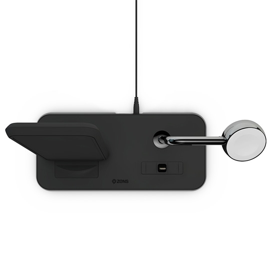 Бездротовий зарядний пристрій ZENS Stand+Dock with Apple Watch Wireless Charger 20W Black - ціна, характеристики, відгуки, розстрочка, фото 2