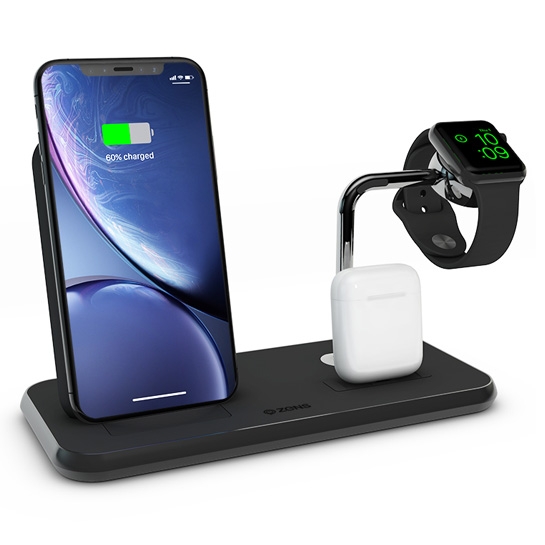Бездротовий зарядний пристрій ZENS Stand+Dock with Apple Watch Wireless Charger 20W Black - ціна, характеристики, відгуки, розстрочка, фото 3