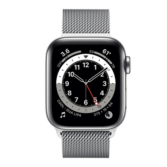 Смарт-годинник Apple Watch Series 6 + LTE 44mm Silver Stainless Steel Case with Silver Milanese Loop - ціна, характеристики, відгуки, розстрочка, фото 2