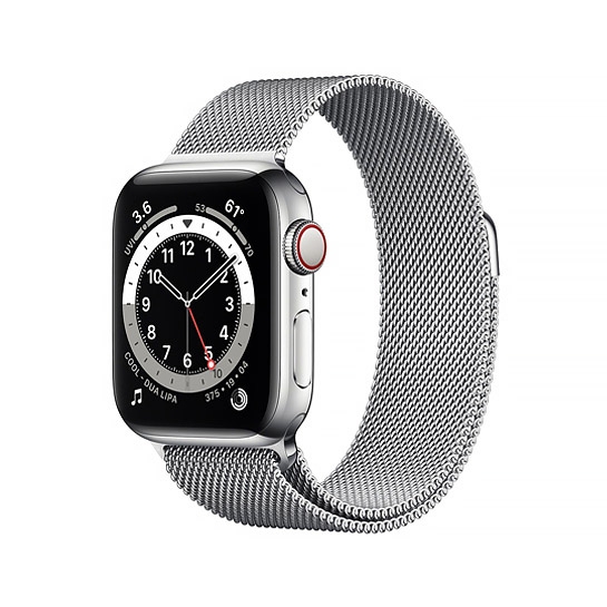 Смарт-годинник Apple Watch Series 6 + LTE 40mm Silver Stainless Steel Case with Silver Milanes Loop - ціна, характеристики, відгуки, розстрочка, фото 1