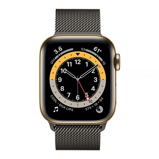 Смарт-годинник Apple Watch Series 6 + LTE 44mm Gold Stainless Steel Case with Graphite Milanes Loop - ціна, характеристики, відгуки, розстрочка, фото 2