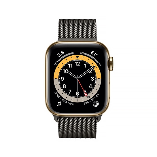 Смарт-часы Apple Watch Series 6 + LTE 40mm Gold Stainless Steel Case with Graphite Milanes Loop - цена, характеристики, отзывы, рассрочка, фото 2