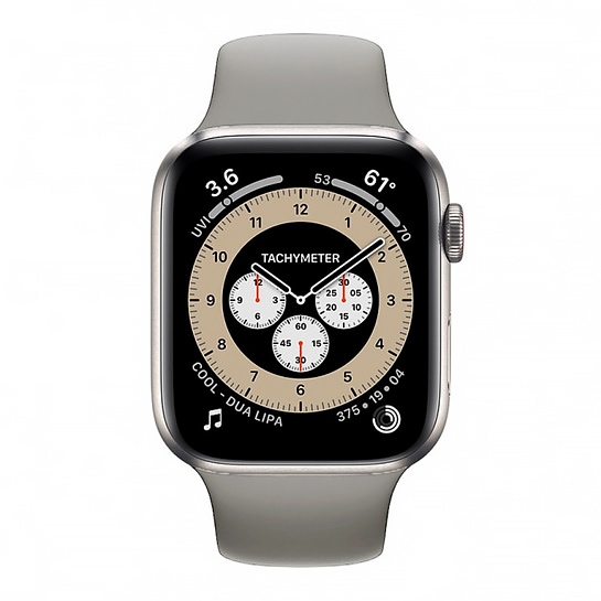 Смарт-годинник Apple Watch Series 6 44mm Titanium Case with Light Gray Sport Band M/L - ціна, характеристики, відгуки, розстрочка, фото 2