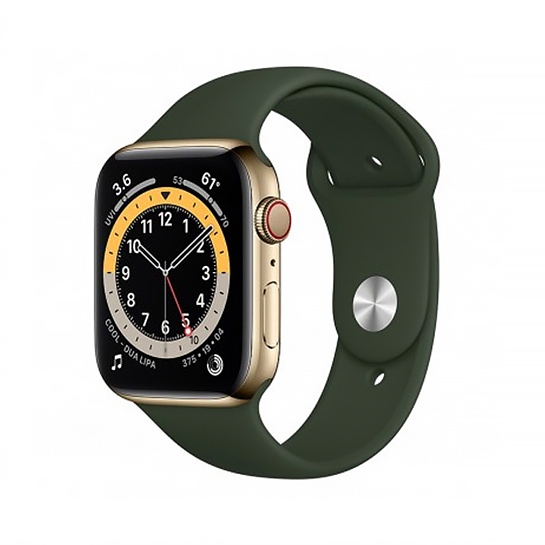 Смарт-часы Apple Watch Series 6 + LTE 40mm Gold Stainless Steel Case with Cyprus Green Sport  - цена, характеристики, отзывы, рассрочка, фото 1