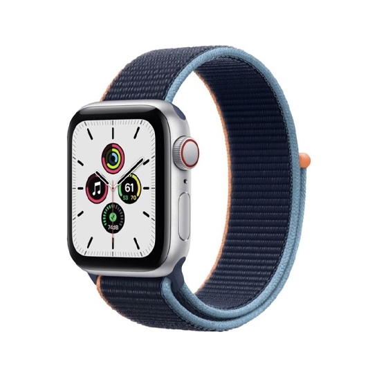 Смарт-годинник Apple Watch SE + LTE 40mm Silver Aluminium with Deep Navy Sport Loop - ціна, характеристики, відгуки, розстрочка, фото 1