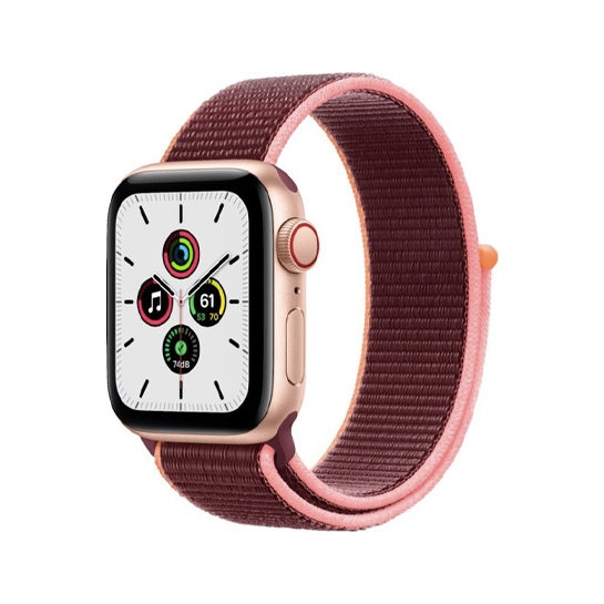 Смарт-годинник Apple Watch SE + LTE 40mm Gold Aluminium with Plum Sport Loop - ціна, характеристики, відгуки, розстрочка, фото 1